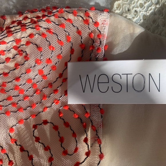 Weston Wear dress, sheer and crochet with red . Size M with tags - Picture 2 of 8